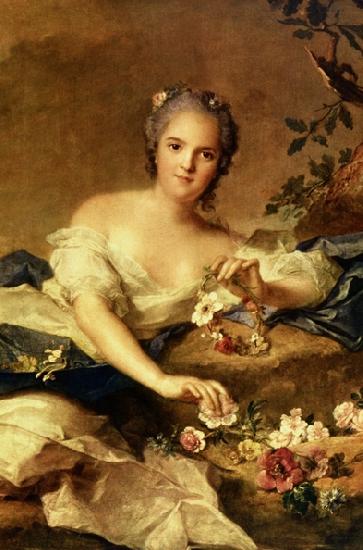 Jean Marc Nattier known as Madame Henriette represented as Flora in oil painting image